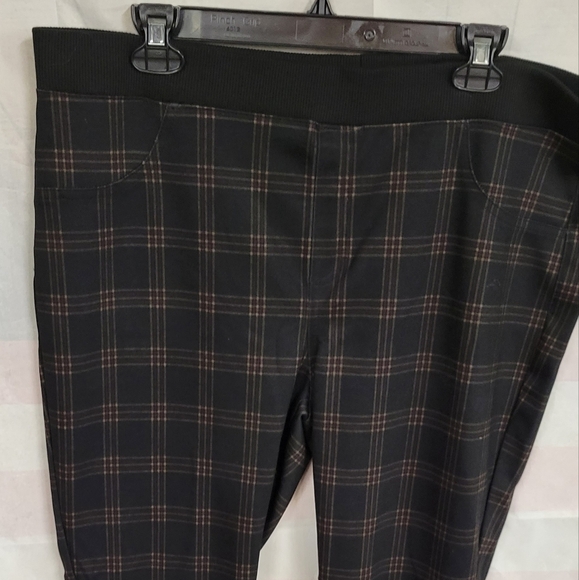 NOBO Black Plaid Ankle Jeggings XXXL (21) Back Pockets - Picture 1 of 5